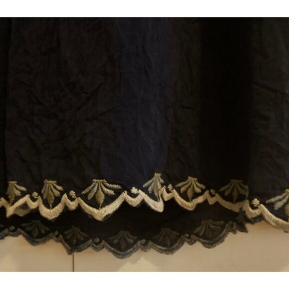 SOLD_SOLD_SOLD!!  JOHNNY WAS Vista Blouse Blue Night Embroidered Boho Tunic Top - Picture 6 of 11